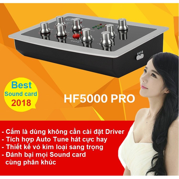 Sound card HF-5000 Pro - Sound card Karaoke Livestream cao cấp nhất hiện nay 《 BH 9 THÁNG 》