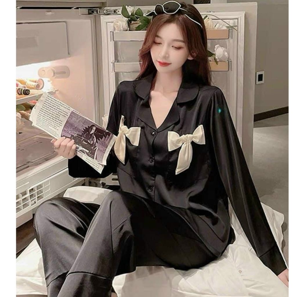 Đồ ngủ Pijama Lụa LATIN Thiết Kế MIKY Đồ ngủ Nữ Dễ Thương  Cao Cấp  mềm mịn &lt; 60Kg
