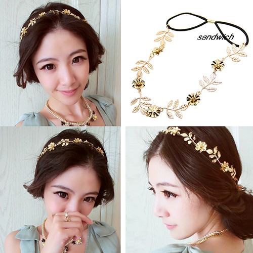 Băng Đô Cài Tóc Co Giãn Hình Hoa Lá Phong Cách Baroque Thanh Lịch Cho Nữ