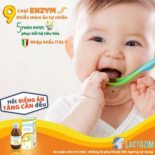 {Nhập Ý} Lactozim - Men Enzym giúp tăng cường tiêu hóa, giúp trẻ ăn ngon, tăng cường đề kháng (150ml)