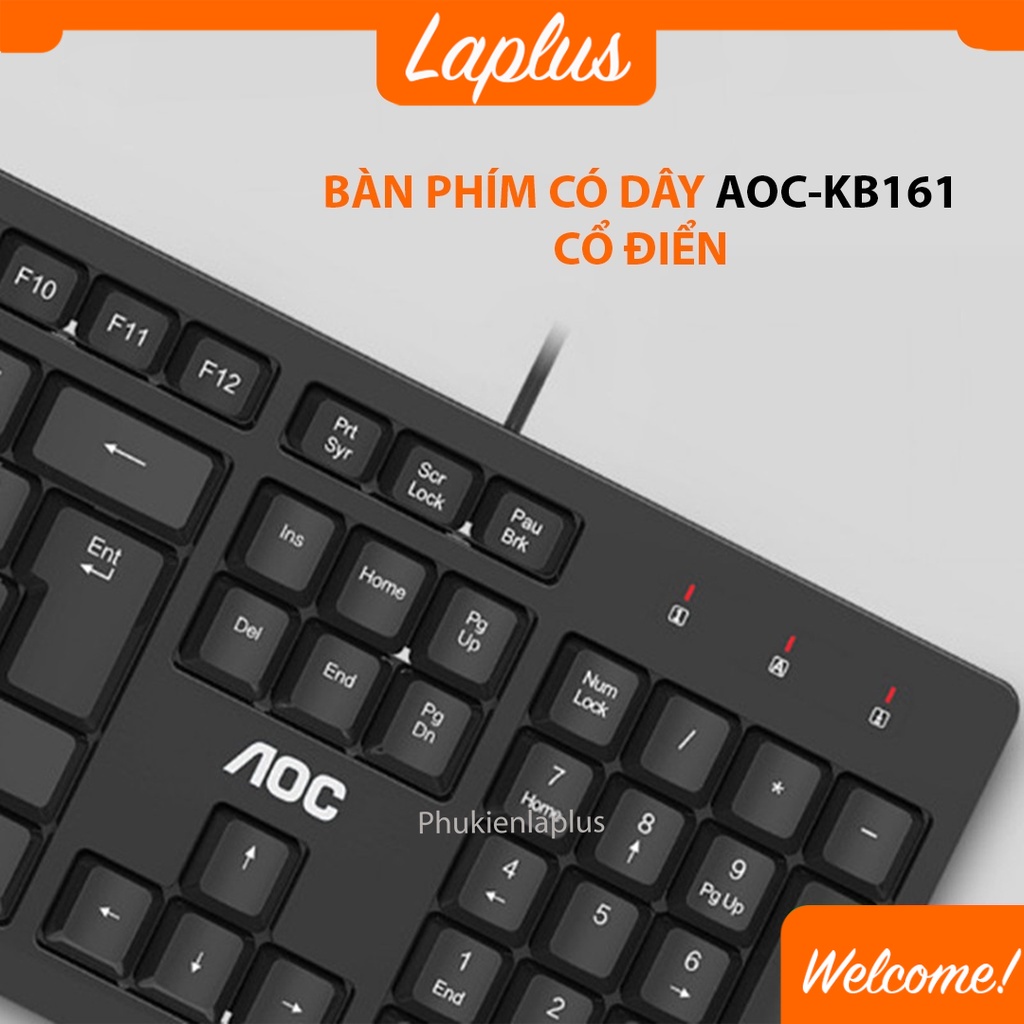 Bàn Phím Có Dây AOC KB161 Thiết Kế Đơn Giản - Phù Hợp Cho Làm Việc Văn Phòng, Học Sinh, Sinh Viên Học Tập, Giải Trí