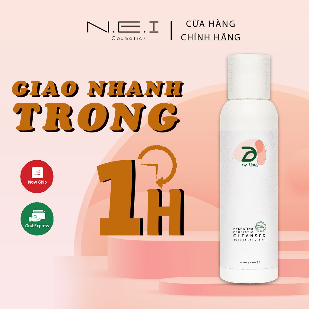 Sữa rửa mặt Thuần chay Men vi sinh NATTIME - Sữa rửa mặt lành tính - 120ml | BigBuy360 - bigbuy360.vn