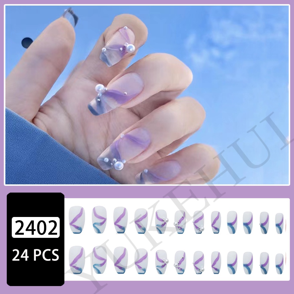Set 24 Móng Tay Giả Ngắn 2402 Cho Bé Gái