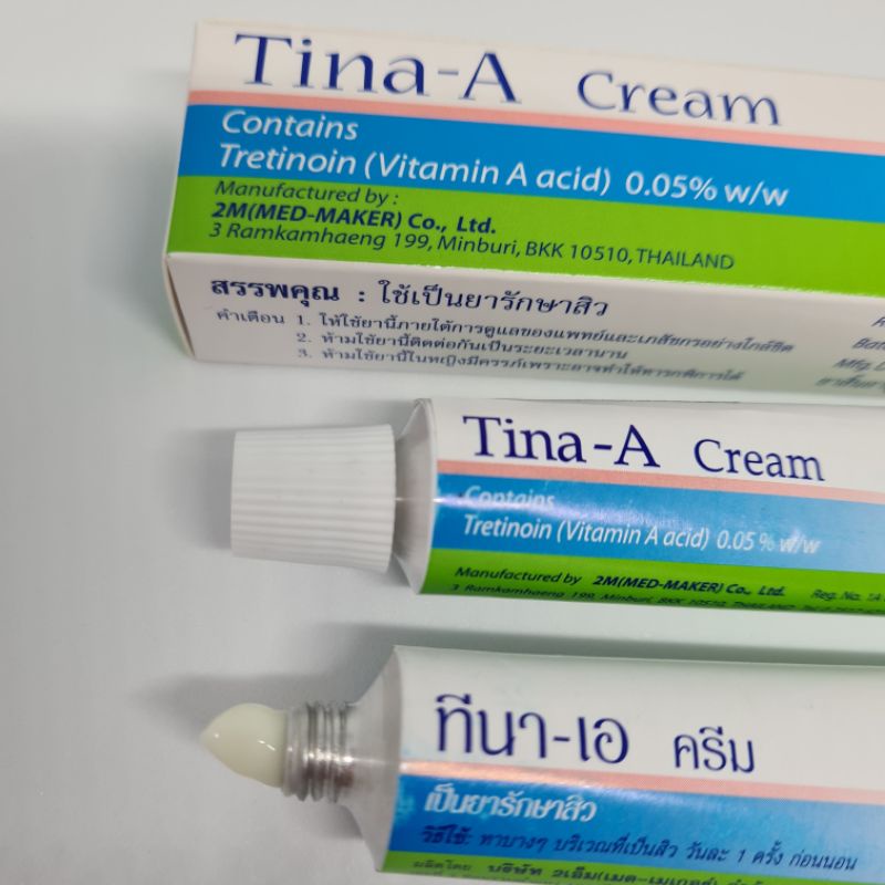 (15g) Tina - A Tretinoin 0.05% Thái Lan - Retin A mới , acnetina mới - Kem dưỡng da mụn, chống lão hóa