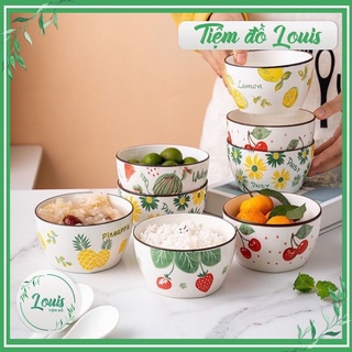 Bát Ăn Cơm Ăn Chè Chén Sứ Hoạ Tiết Trái Cây 6 Mẫu 350ml 2 Kiểu Đang Chén Dĩa Sứ Cao Cấp