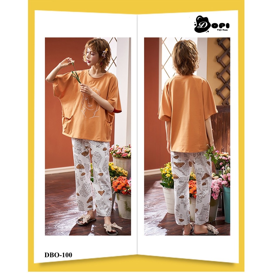 (DBO100) Đồ bộ mặc nhà nữ mùa hè ngắn tay