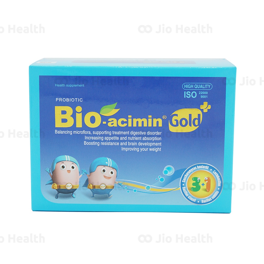 Cốm vi sinh Bio Acimin Gold+ - Trẻ suy dinh dưỡng, chậm lớn, trẻ hay ốm yếu do sức đề kháng kémTiêu hoá khoẻ - Hộp 30gói