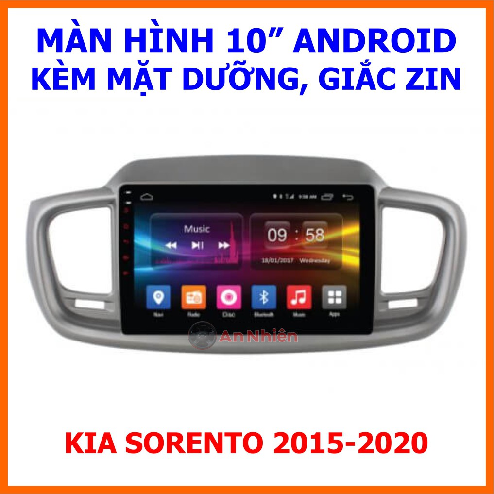 Màn Hình 10 inch Cho Xe SORENTO (2015-2020) - Màn Hình DVD Android Tặng Kèm Mặt Dưỡng Giắc Zin Cho KIA Sorento