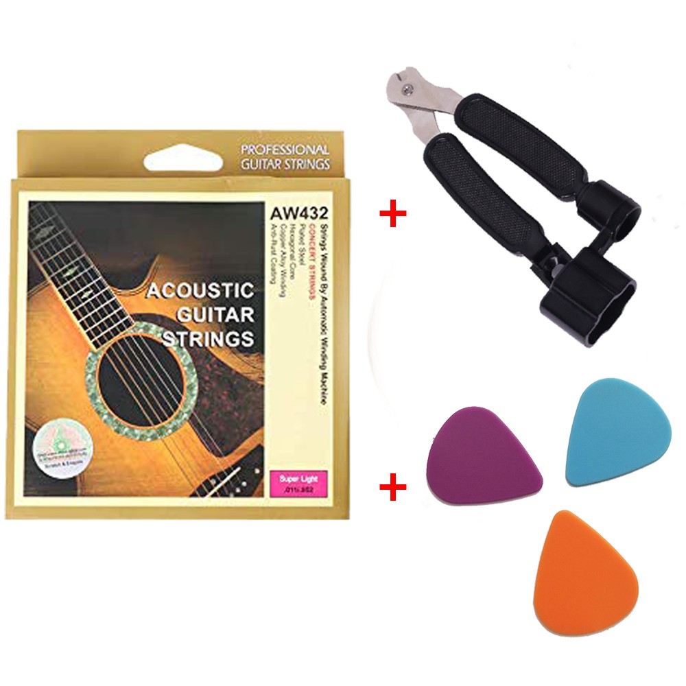 Combo phụ kiện guitar (Dây guitar, capo, dụng cụ thay dây, tay quay thay dây, pick gảy)