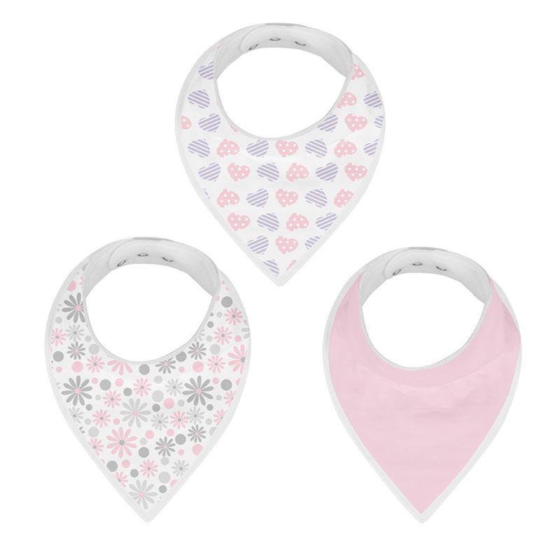 Set 3 Yếm Ăn Cotton Hình Tam Giác Thấm Hút Tốt Dành Cho Em Bé