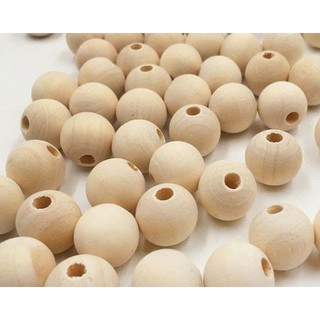 Hạt gỗ tròn [SALE] trang trí túi tỏi, vòng lục lạc (1 túi 100 viên)