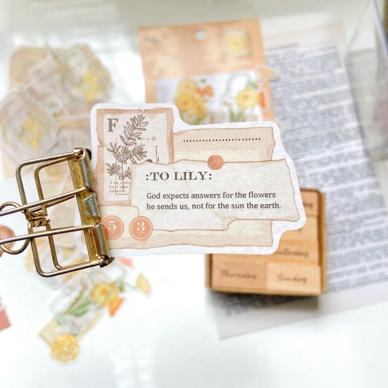 Túi 30 Sticker vintage trang trí sổ tay bullet journal