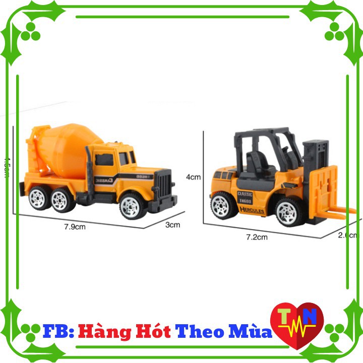 Bộ 6 xe sắt kết hợp nhựa (ảnh thật)