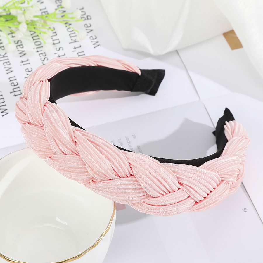 Băng Đô Haimeikang Bản Rộng Bện Dây Màu Trơn Phong Cách Hàn Quốc Mới