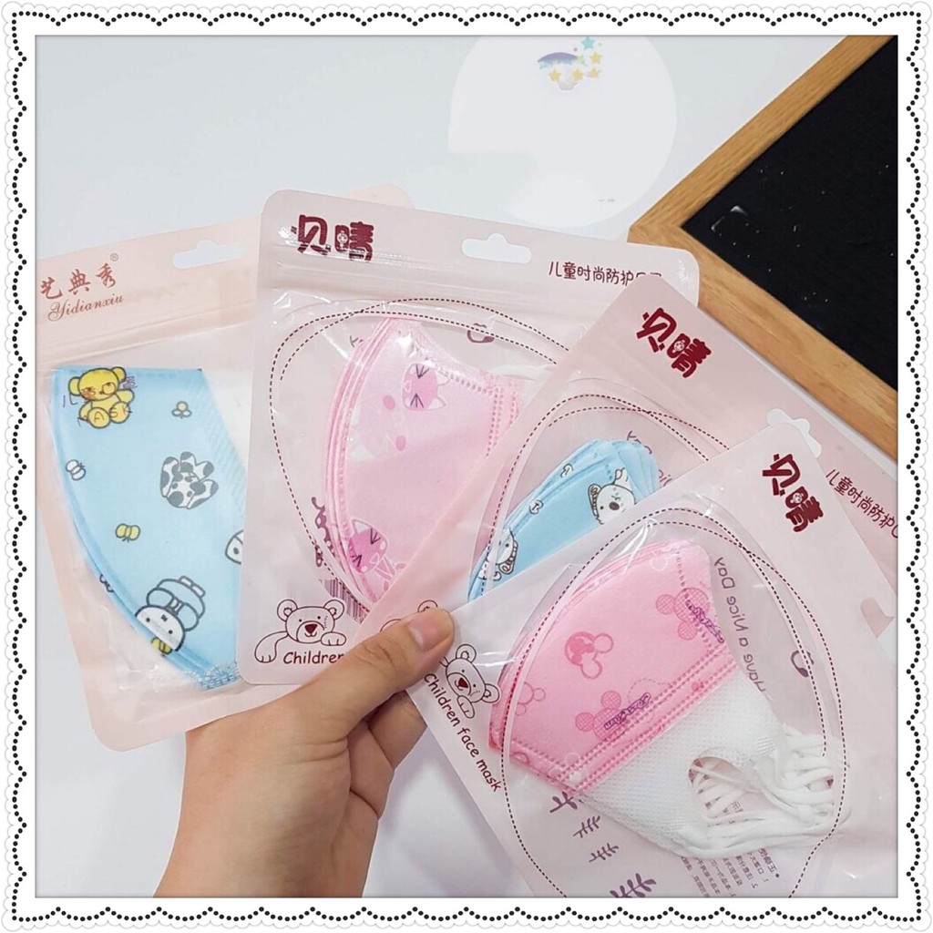 SET 5 KHẨU TRANG TRẺ EM 3 LỚP KHÁNG KHUẨN CHO BÉ (1 - 5 TUỔI)