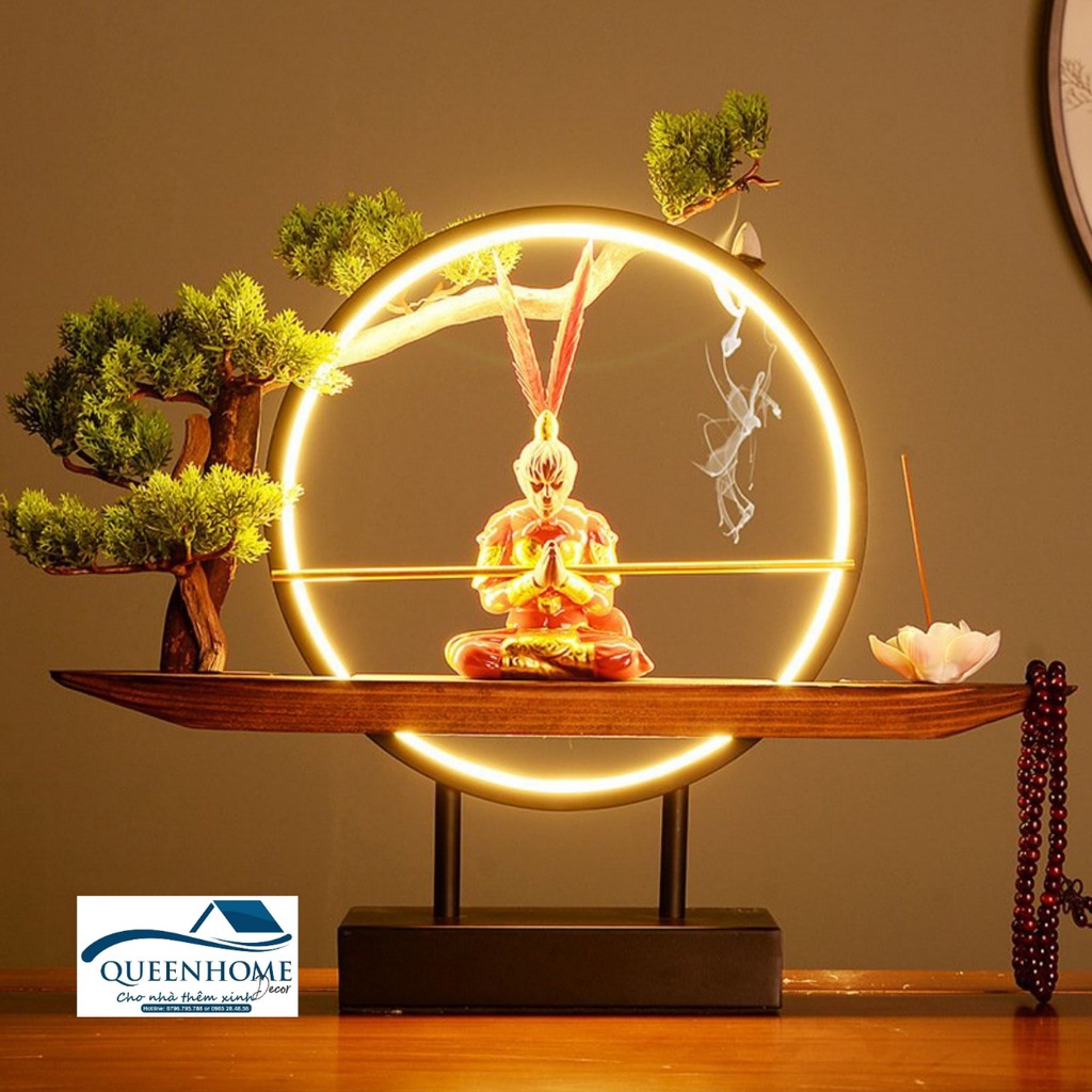 Thác Khói Xông Trầm đèn Led Zen, Tượng TỀ THIÊN ĐẠI THÁNH-TÔN NGỘ KHÔNG
