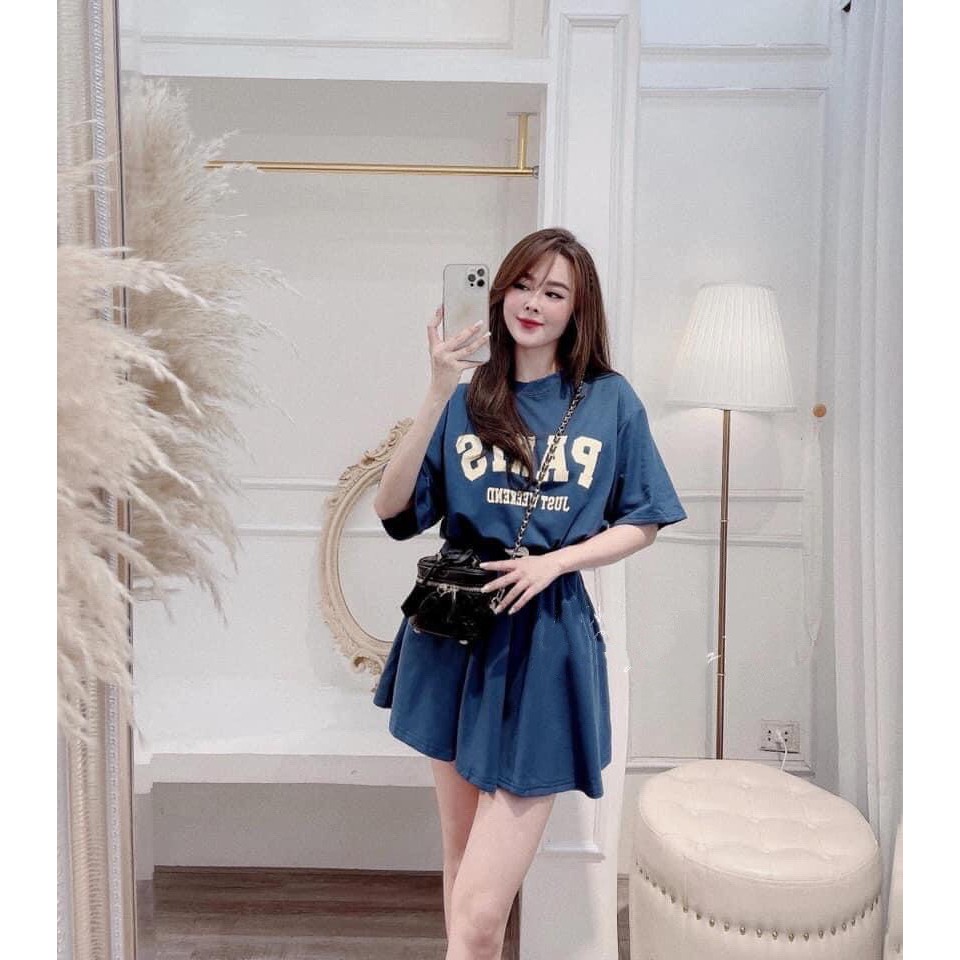 [BÁN SỈ] Set Trang Phục Áo Phông Phối Quần Đùi Dáng Rộng Thoải Mái Chất Cotton Siêu Mát Dành Cho Nữ | BigBuy360 - bigbuy360.vn