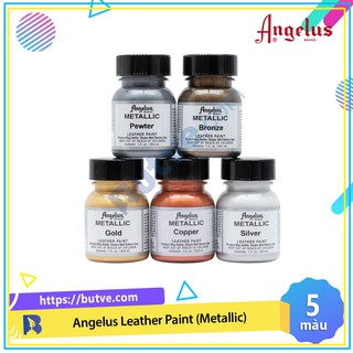 Màu Acrylic ánh kim vẽ trên chất liệu da vải Angelus Leather Paint (Metallic) 29.5ml (1Oz)