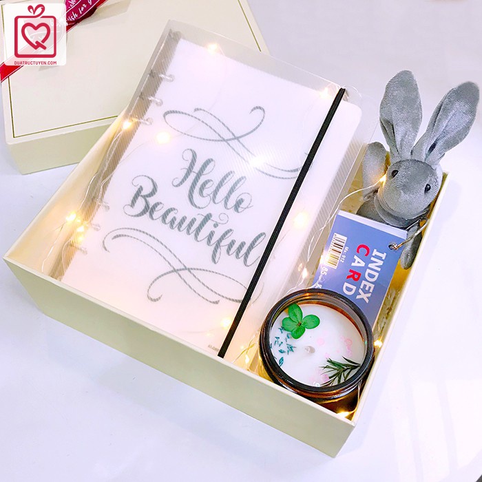 Bộ hộp quà Hello Beautiful tặng nàng công sở kèm túi đựng quà Luv80