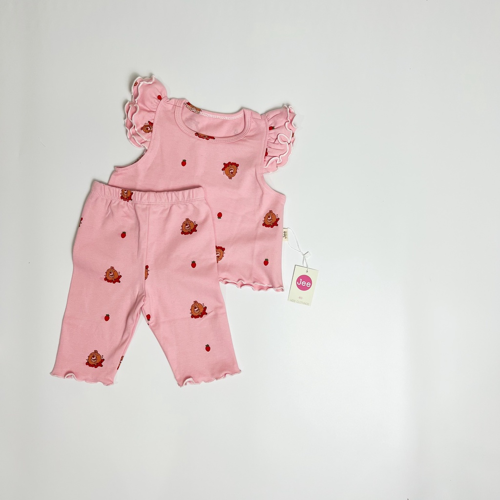 JEE Kids - Bộ cánh tiên tay đôi quần lửng thun cotton cao cấp họa tiết xinh xắn cho bé gái