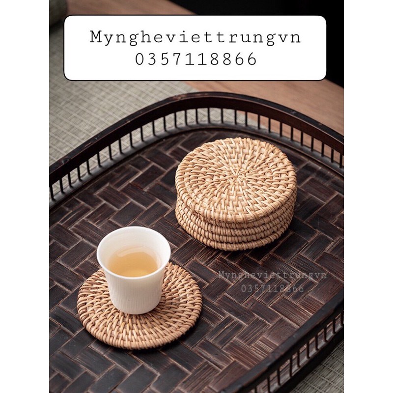 Tấm lót cốc lót ly lót nồi bằng mây tre đan