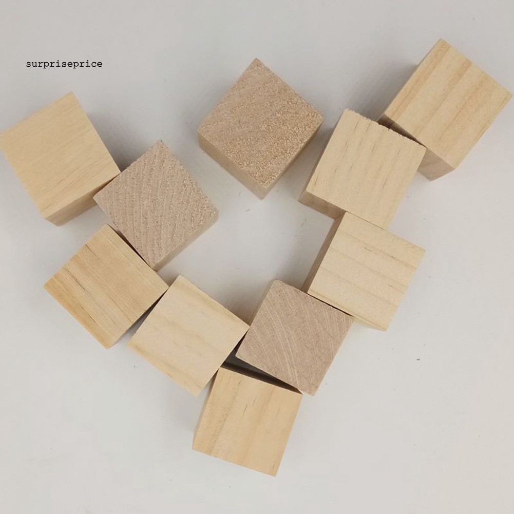 SPP_50 Pcs/20 Pcs/10 Pcs Simple Squares Wooden Sewing Craft Scrapbooking DIY Buttons
