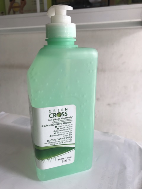 Rửa tay diệt khuẩn Green Cross dạng gel 500ml(hương trà xanh thơm mát) | BigBuy360 - bigbuy360.vn
