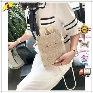 Túi cói thỏ đựng mỹ phẩm siêu tiện ích,cực dễ thương
