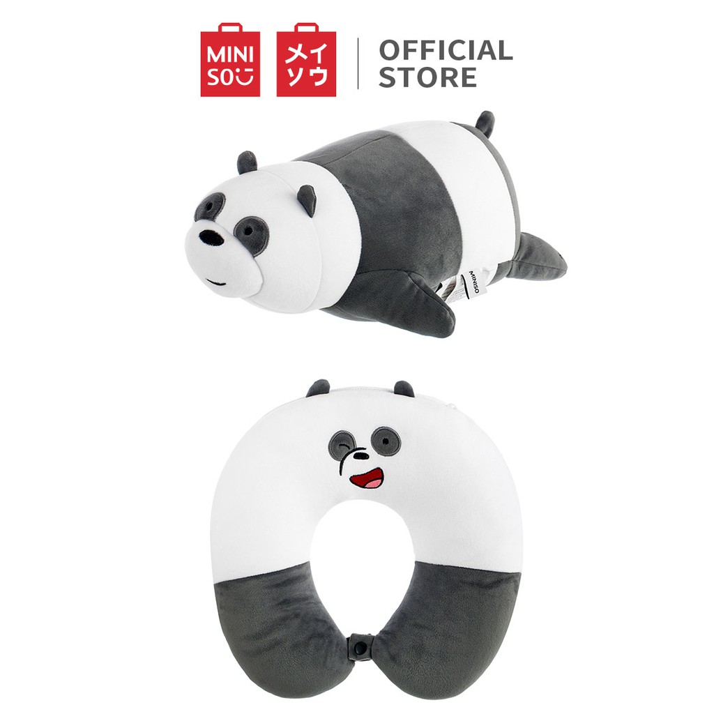 Gấu trần Biến đổi Mục đích kép gối chữ u Miniso x We Bare Bears