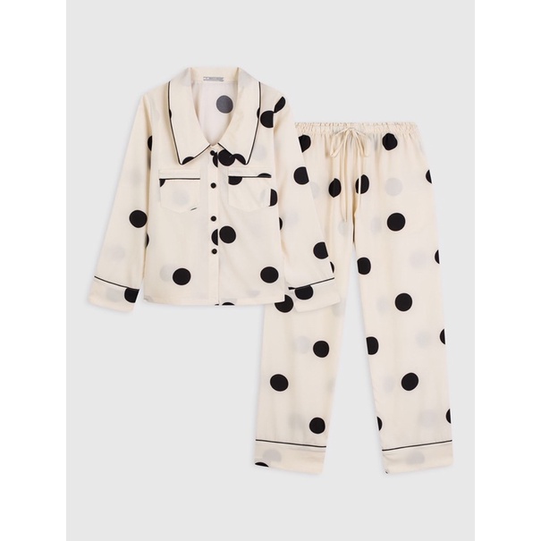 Set pyjamas hoạ tiết chấm tròn cao cấp