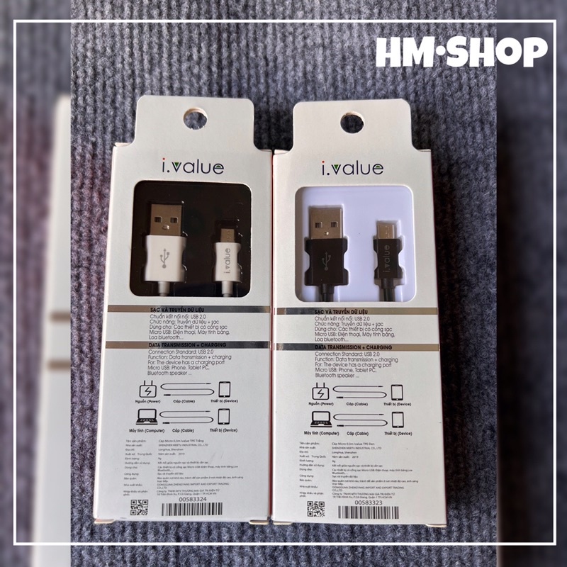 Dây sạc,cáp sạc nhanh i.value,cho các chân samsung,xiaomi,oppo... Chính Hãng 100%