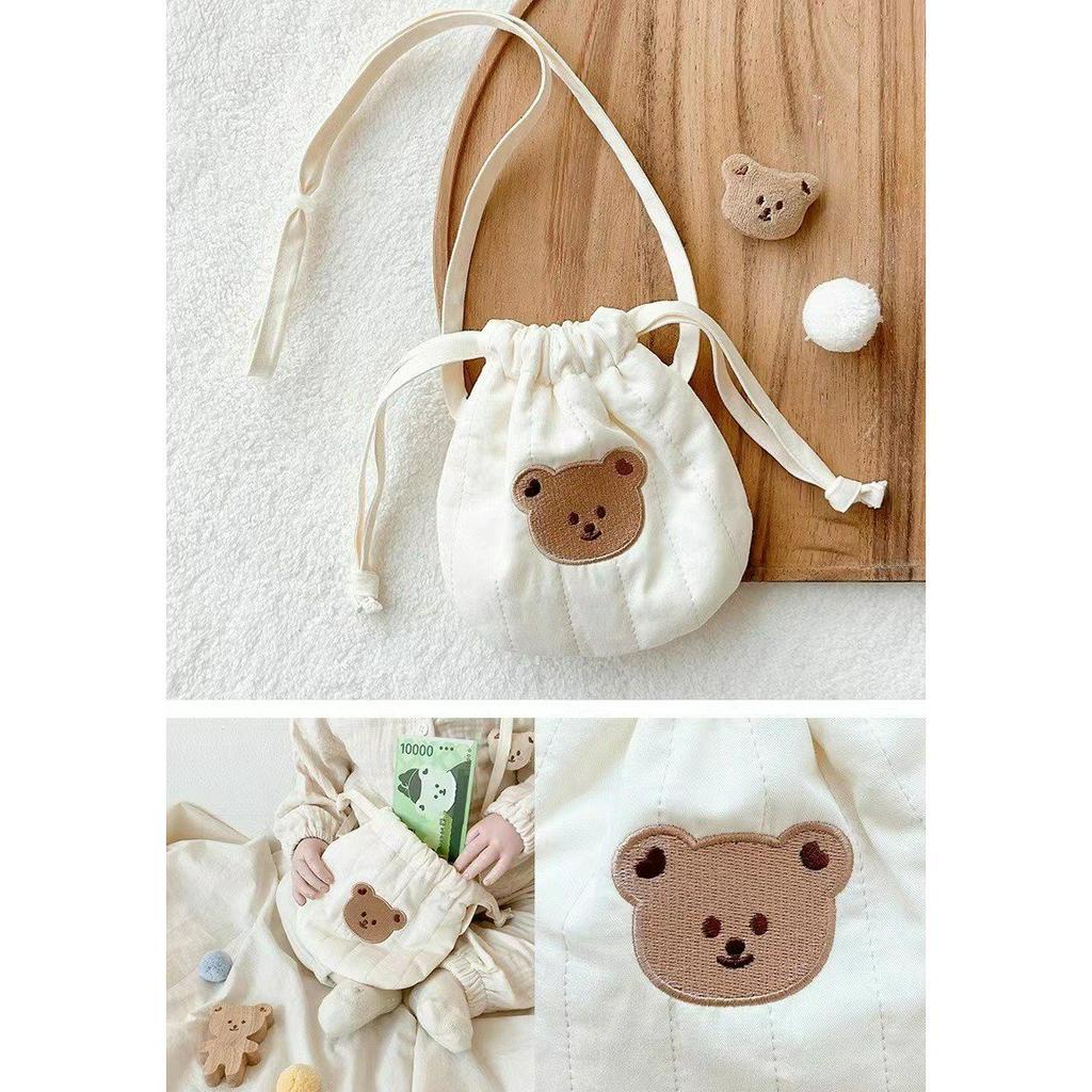 Túi đựng tỏi, túi đeo chéo cho bé có quai đeo, hoạt tiết Hàn Quốc dễ thương