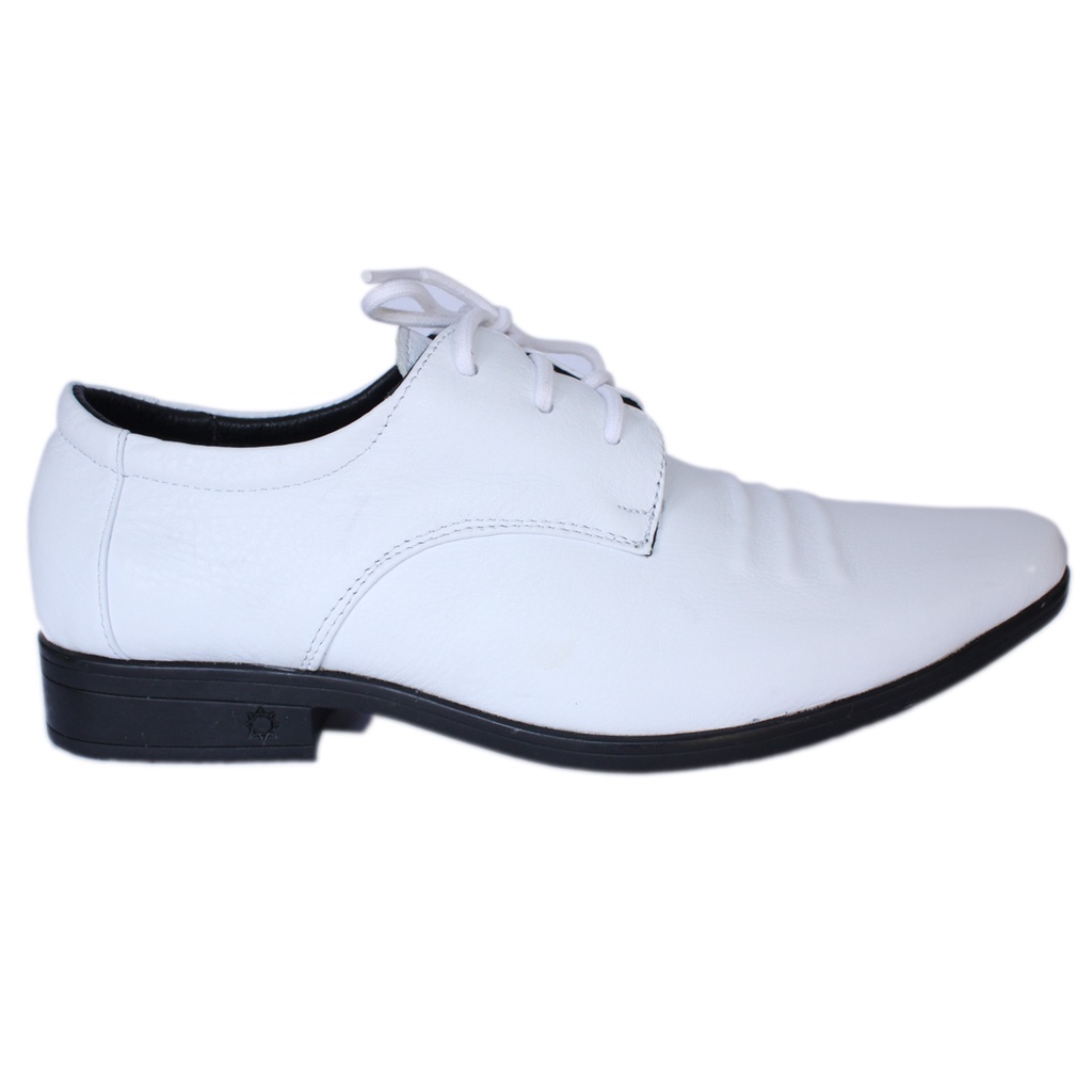 Giày nam Huy Hoàng cột dây đen màu trắng-HP7751