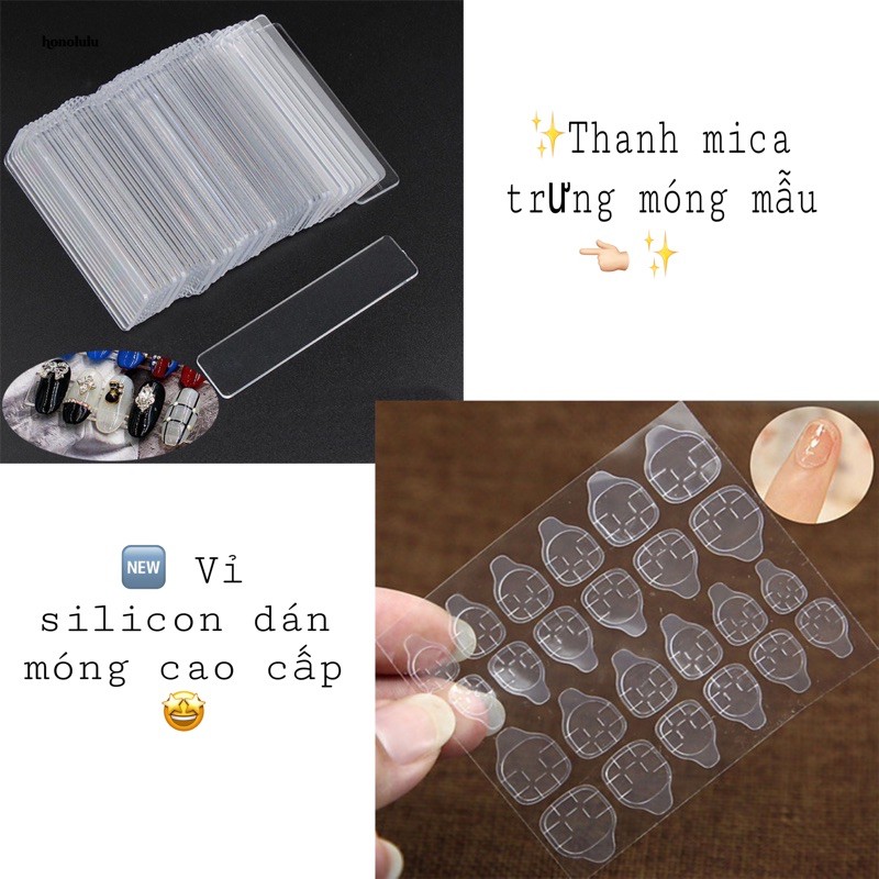 🆕 Thanh mika dán móng mẫu - Vỉ silicon dán móng úp ✨✨