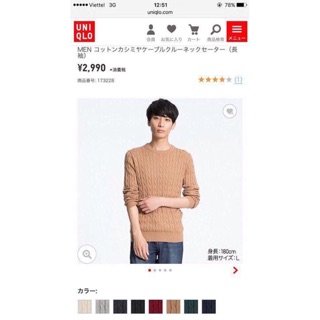 Áo len uniqlo VNXK