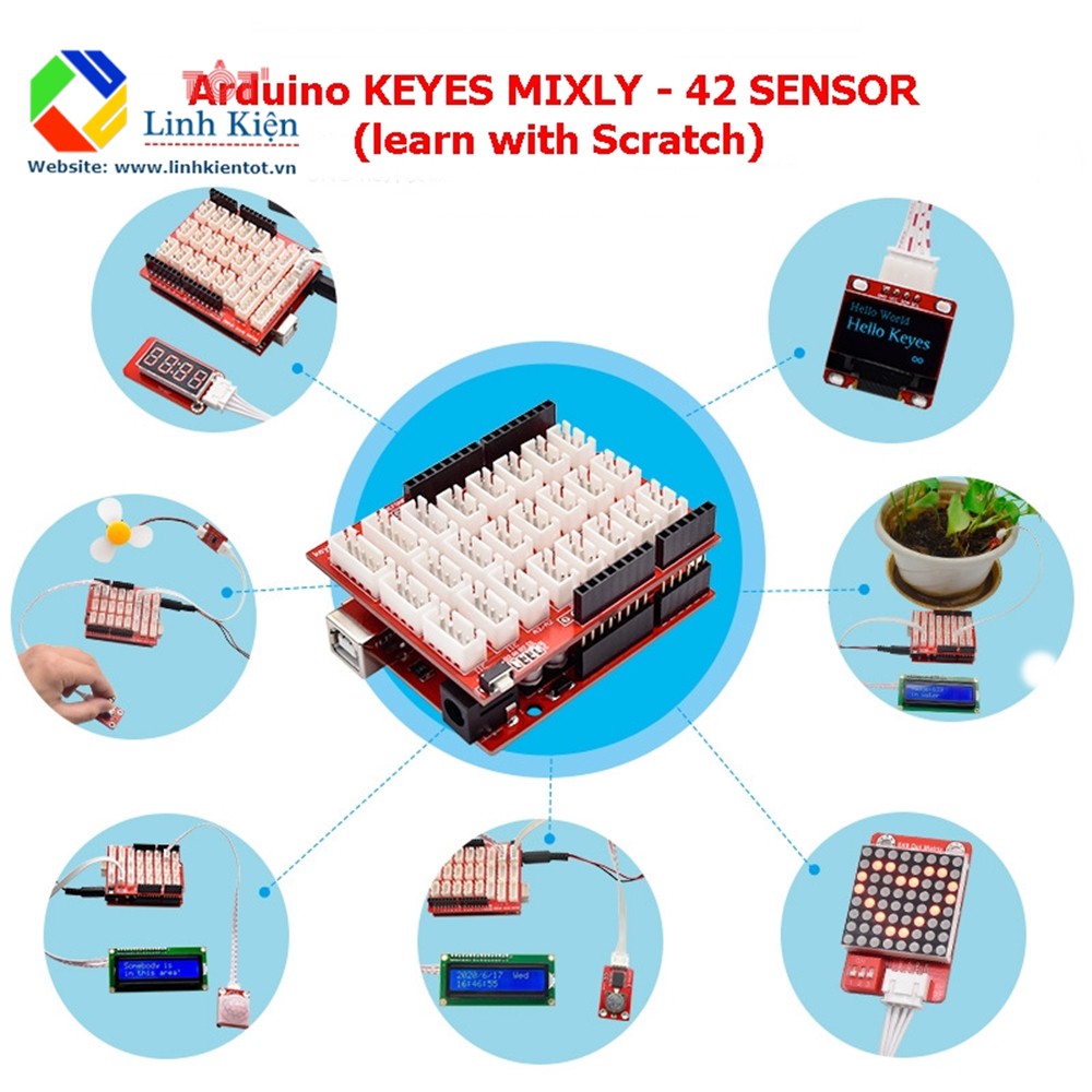 [ STEAM Scratch] Bộ thực hành Arduino KEYES MIXLY - lập trình STEAM 42 món