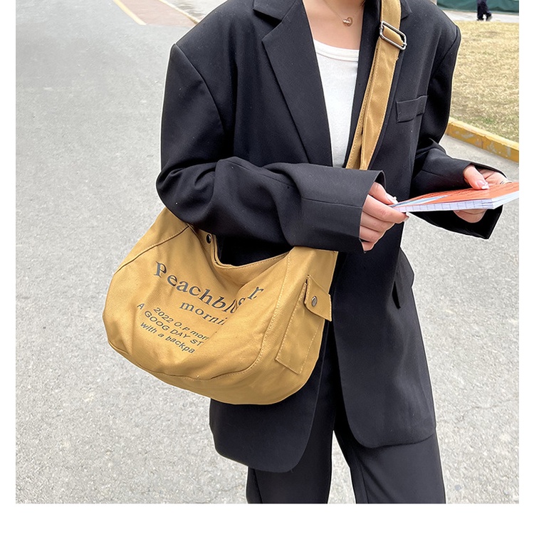 Túi tote Vải canvas Sức Chứa Lớn in Chữ Thời Trang Dành Cho Học Sinh