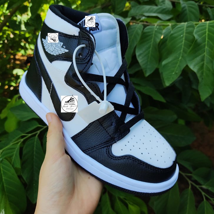 Giày JORDAN 1 PANDA Cao Cổ ⚡️FULL BOX BILL⚡️ Giày 𝐉𝐨𝐝𝐚𝐧 JD1 Đen Trắng Cổ Cao, High Panda Trẻ Trung Nam Nữ 2021