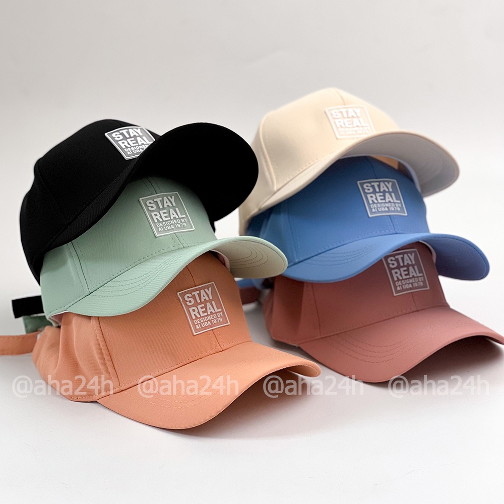 Mũ lưỡi trai thêu tem STAY REAL thời trang nón kết unisex nam nữ đẹp AH1658