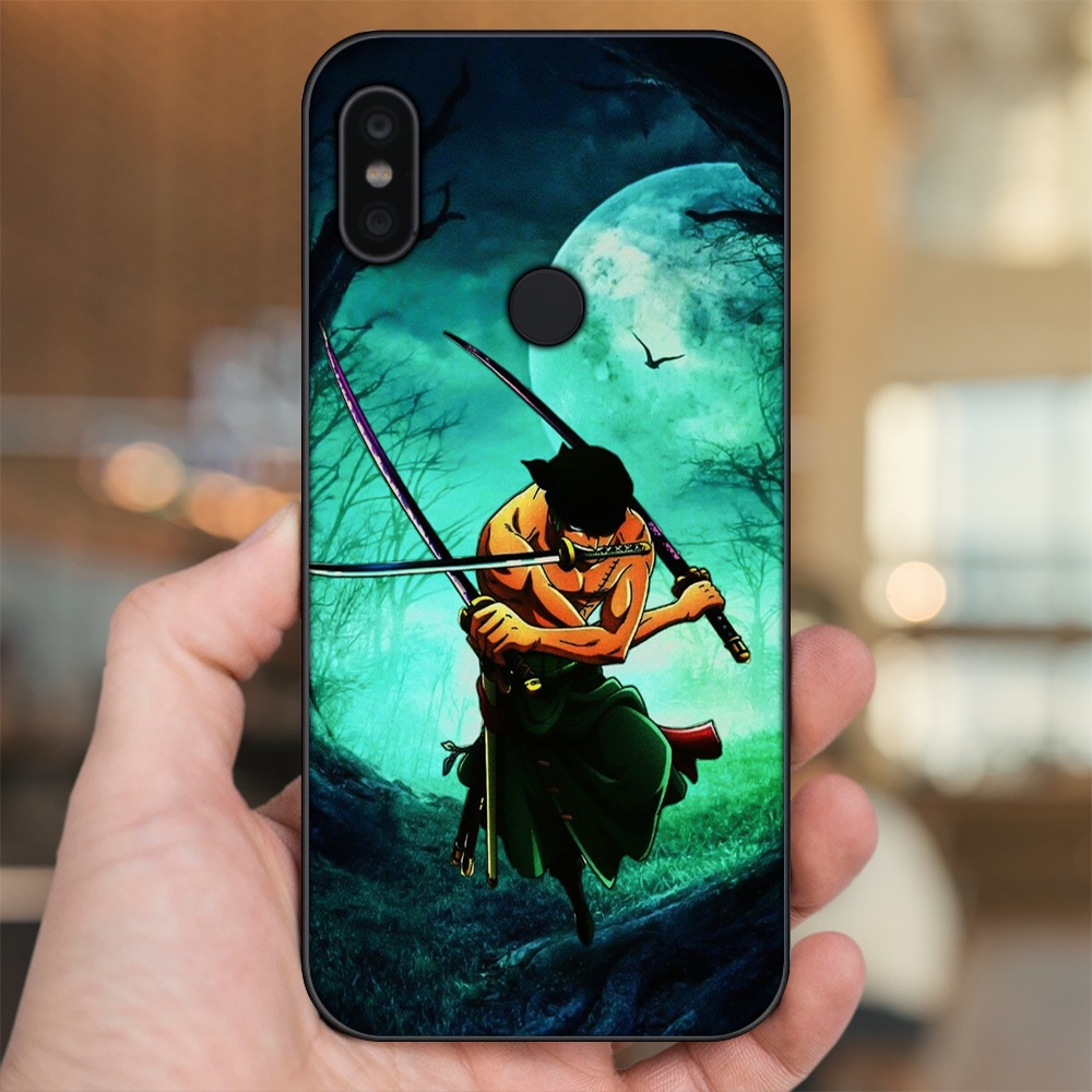 Ốp lưng Xiaomi Redmi Note 6 Pro viền đen in hình Zoro One Piece