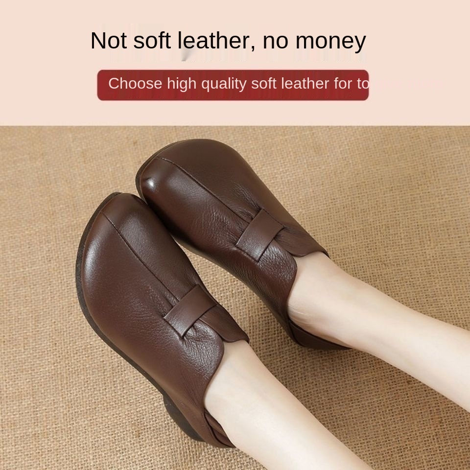 Giày Búp Bê Da Mềm Mũi Tròn Thời Trang Dành Cho Nữ 2021