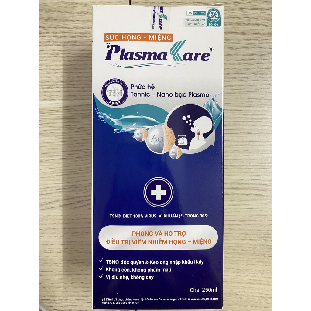 Nước súc họng miệng Plasmakare giảm ho, rát họng, amidan, ho, khản tiếng.suckhoechomoinha