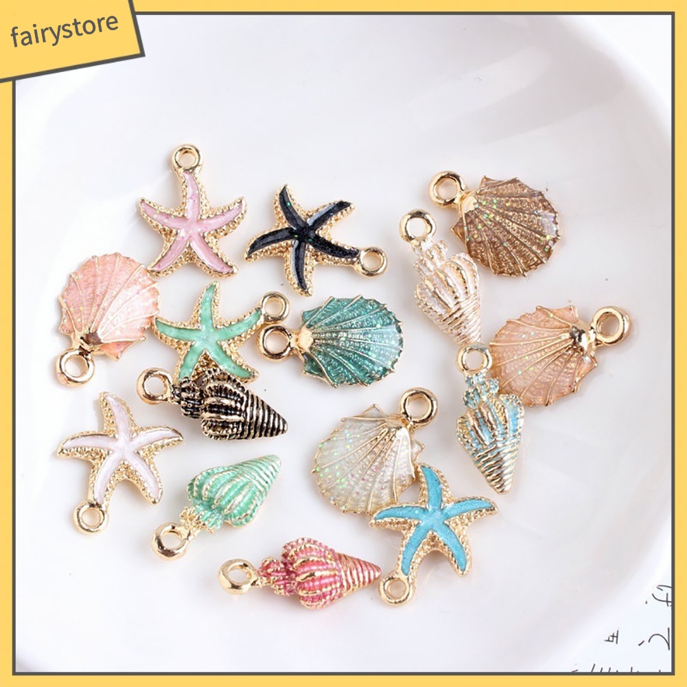 Set 10 Mặt Dây Chuyền Hình Sao Biển / Vỏ Sò Handmade DIY