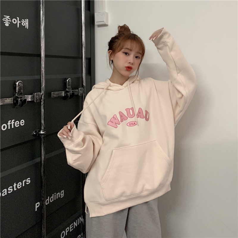 Áo Hoodie Nữ Màu Sắc Ngọt Ngào Phong Cách Hàn Quốc 6 Màu