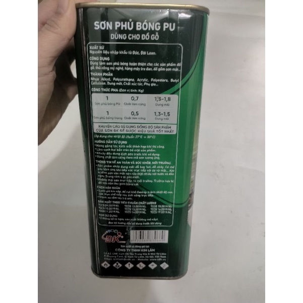 Sơn cứng pu 404 và sơn bóng pu 104 đại kiều thùng 4 kg