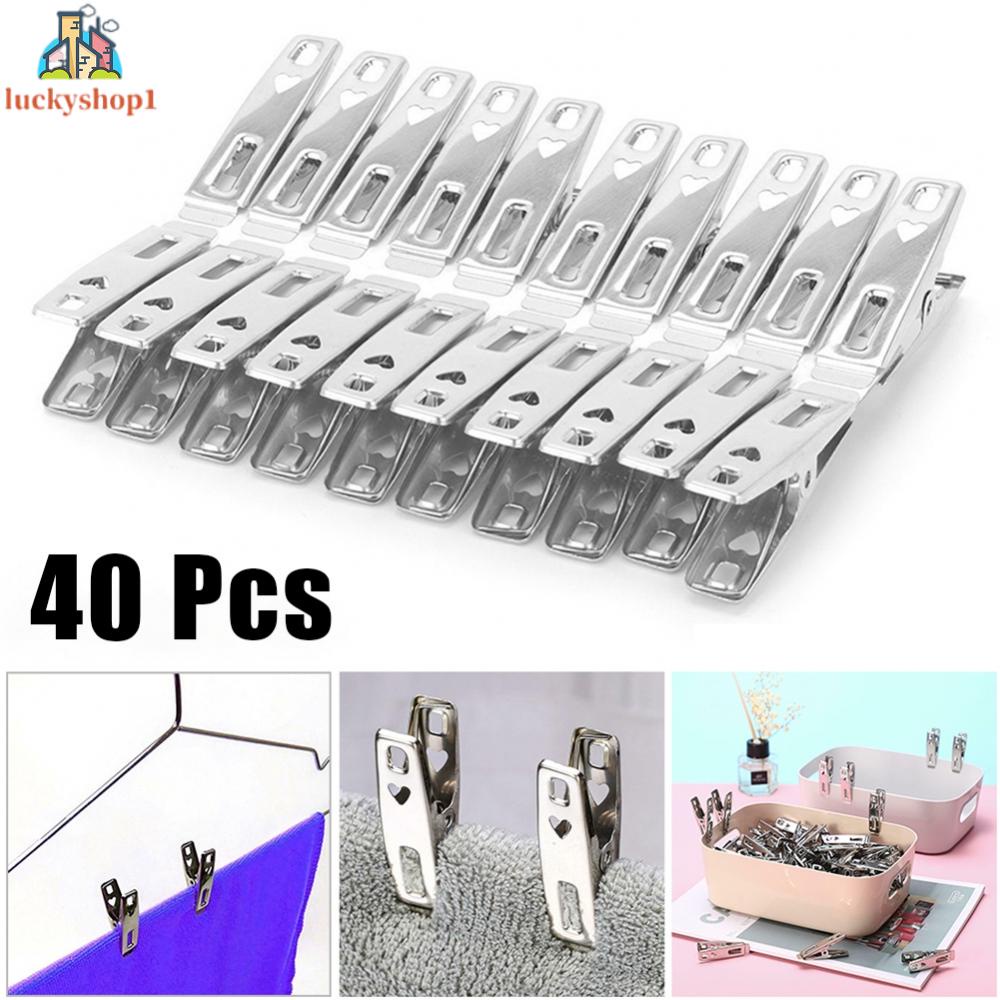 Set 40 Kẹp Vải Co Giãn Bằng Thép Không Gỉ Chất Lượng Cao