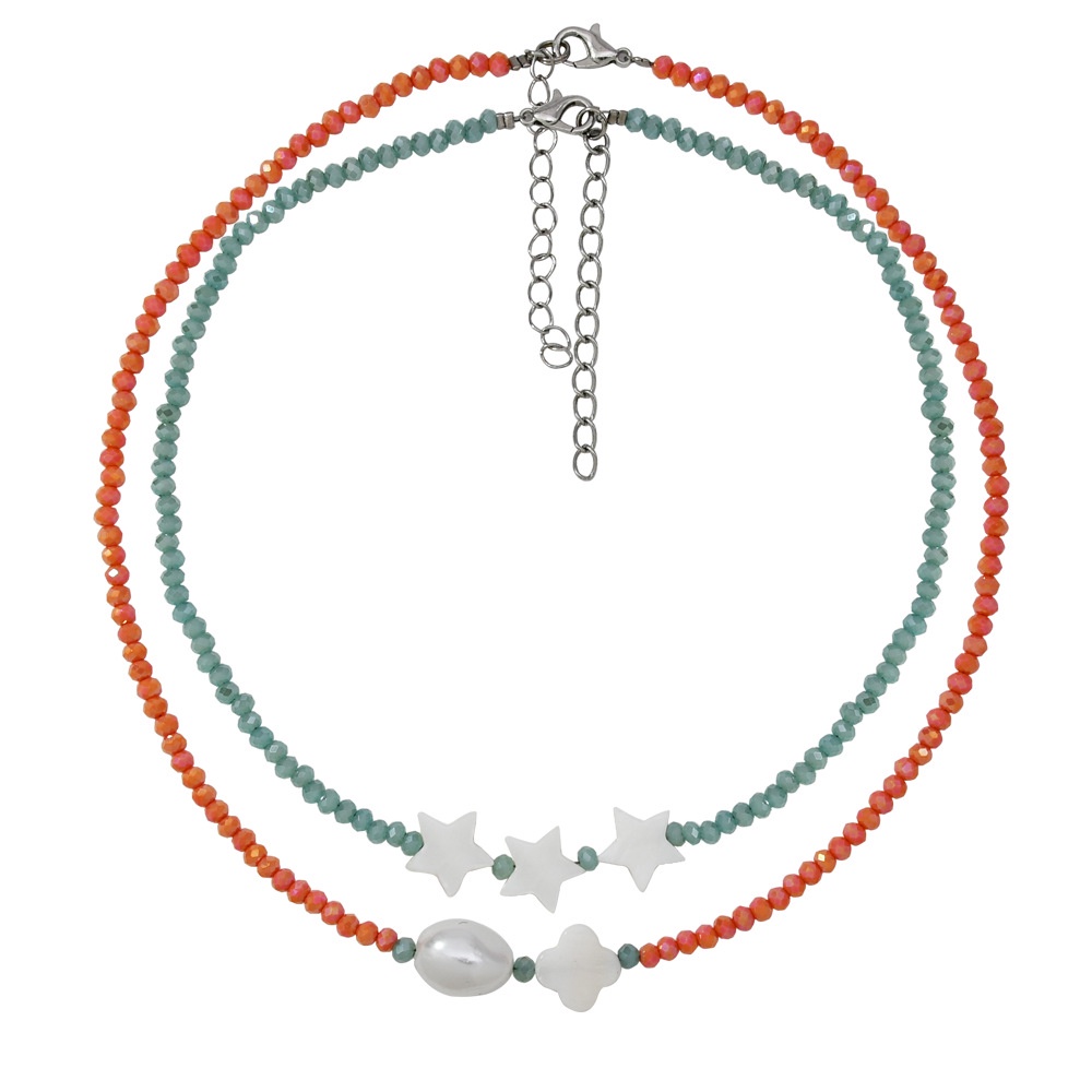 Vòng cổ Đính Hạt Ngọc Trai Nhân Tạo Màu Sắc Thời Trang