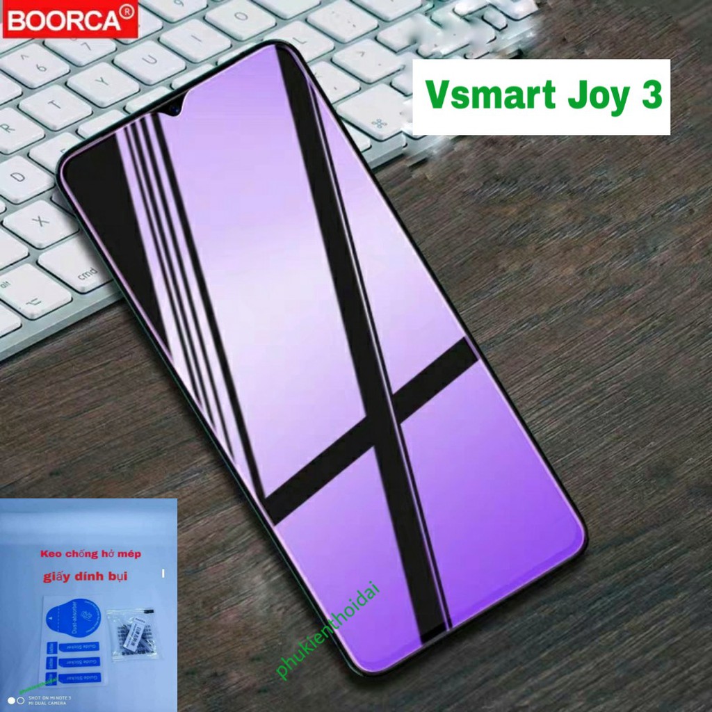 Cường lực Vsmart Joy 3 / Joy 4 / Live 4 tím chống tia UV hại mắt ( tặng keo mép )
