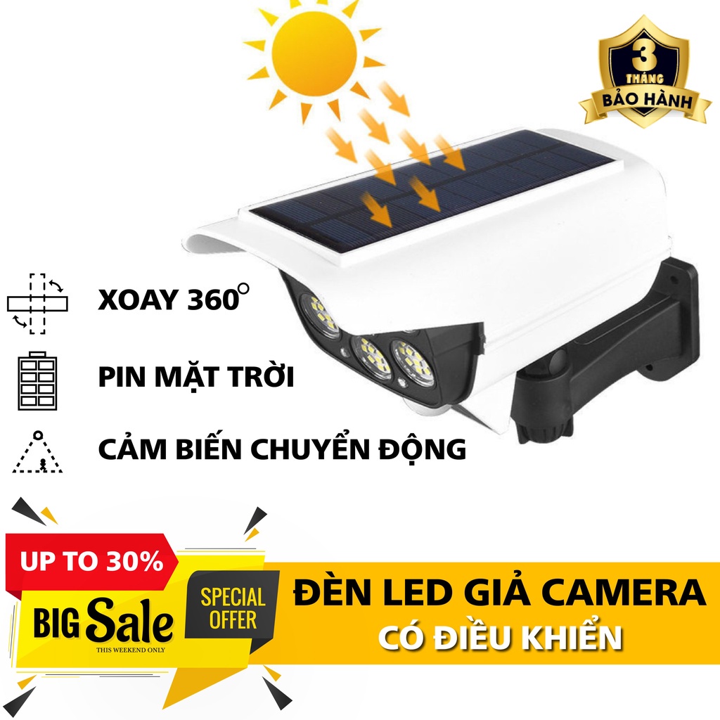 Đèn Led Năng Lượng Mặt Trời Giả Camera Siêu Sáng Kèm Điều Khiển tiết kiệm điện năng