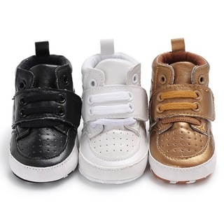babyworld Boys PU Giày dép Giày dép cao Top First Walkers Lớp phủ chống trượt giày